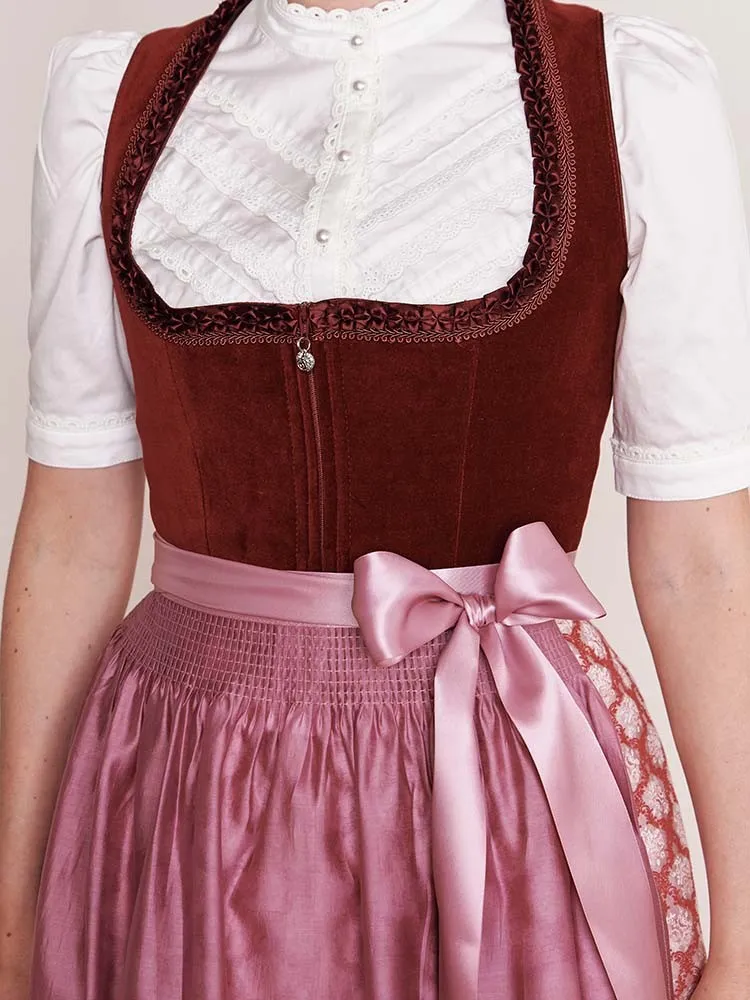 Dirndl Almeria 60er Länge rot